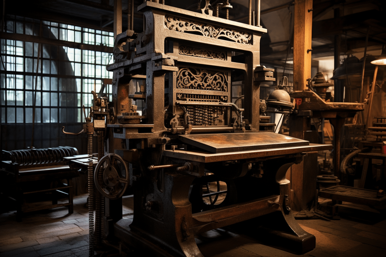 A vintage printing press.